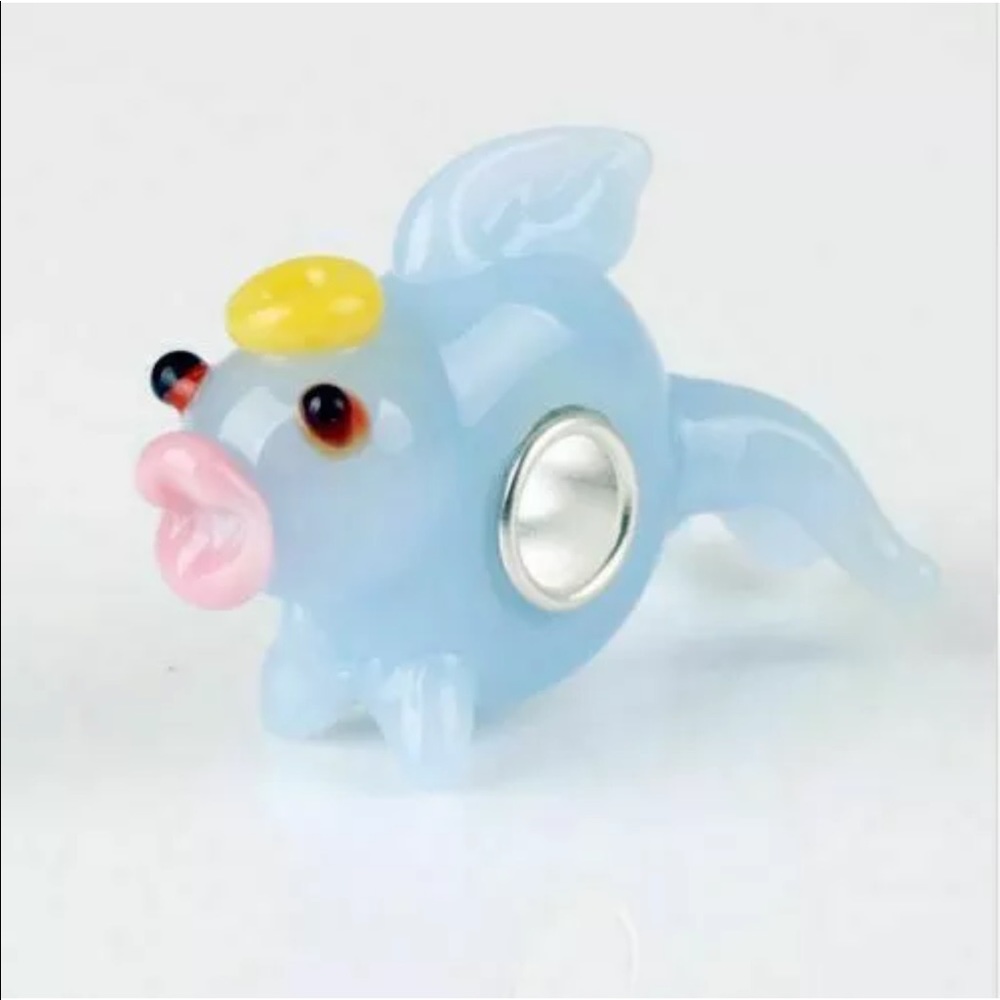 NEW•Blue Goldfish Murano Glass DIY charm